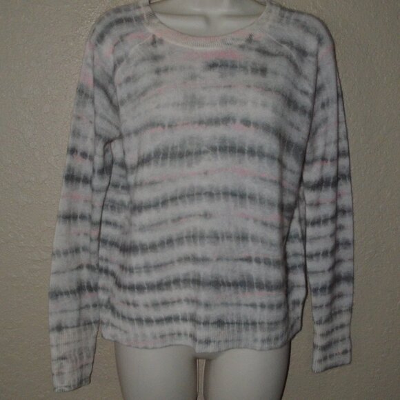 Sz XS White + Warren Essentials Pink Gray Tie Dye Cashmere Sweater - Picture 1 of 5
